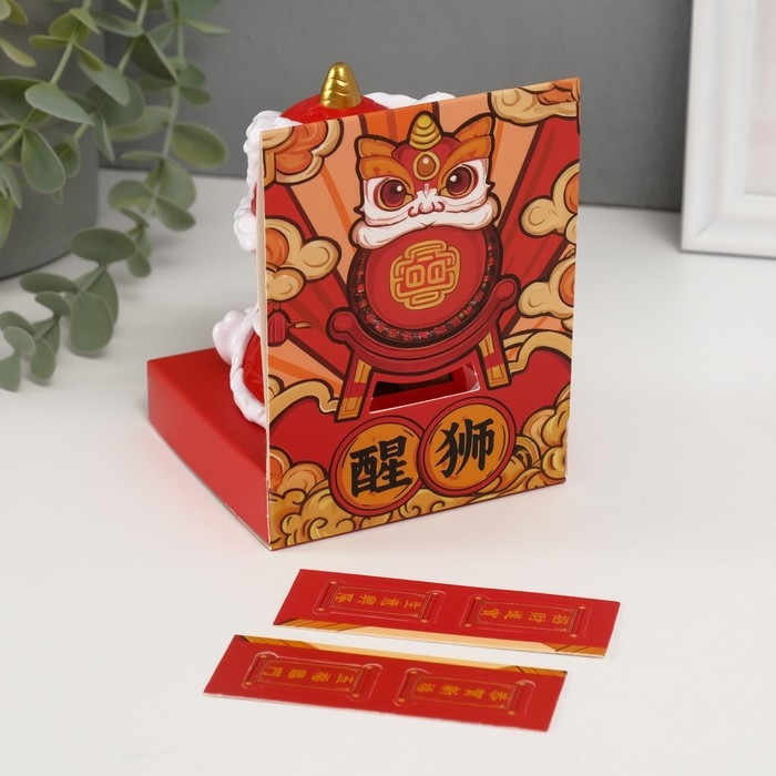 Маятник пластик Маятник пластик "Китайский лев" красно-белый 8,5х7,3х8,5 см