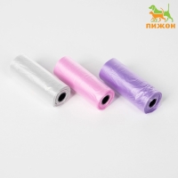 Пакеты для уборки за собаками однотонные (3 рулона по 15 пакетов 29х21 см), микс цветов №2 Пакеты для уборки за собаками однотонные (3 рулона по 15 пакетов 29х21 см), микс цветов №2