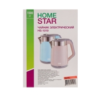 Чайник электрический HOMESTAR HS-1019, пластик, колба металл, 1.8 л, 1500 Вт, розовый
