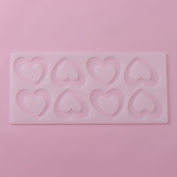 Форма для шоколада Доляна &laquo;Любовь&raquo;, силикон, 8 ячеек, 24&times;11&times;0,3 см, цвет прозрачный