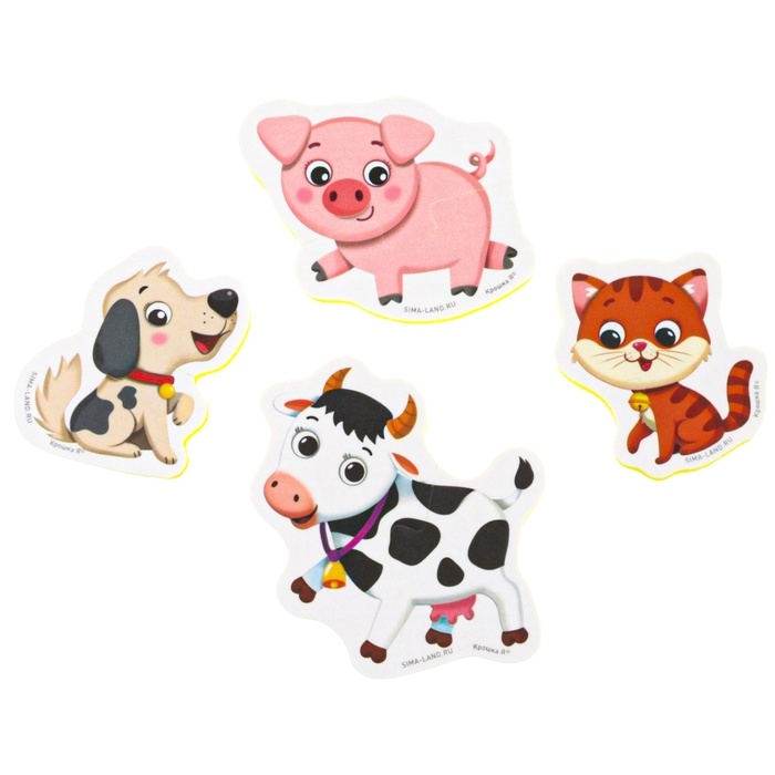 Мягкий пазл для малышей «Собираем животных», 20 пазлов, 40 деталей, Крошка Я Мягкий пазл для малышей «Собираем животных», 20 пазлов, 40 деталей, Крошка Я