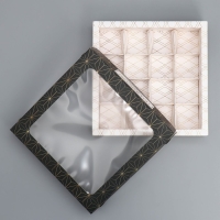 Коробка для конфет, кондитерская упаковка, 16 ячеек &laquo;Поздравляю от всей души&raquo;, 18.9 х 18.9 х 3.8 см