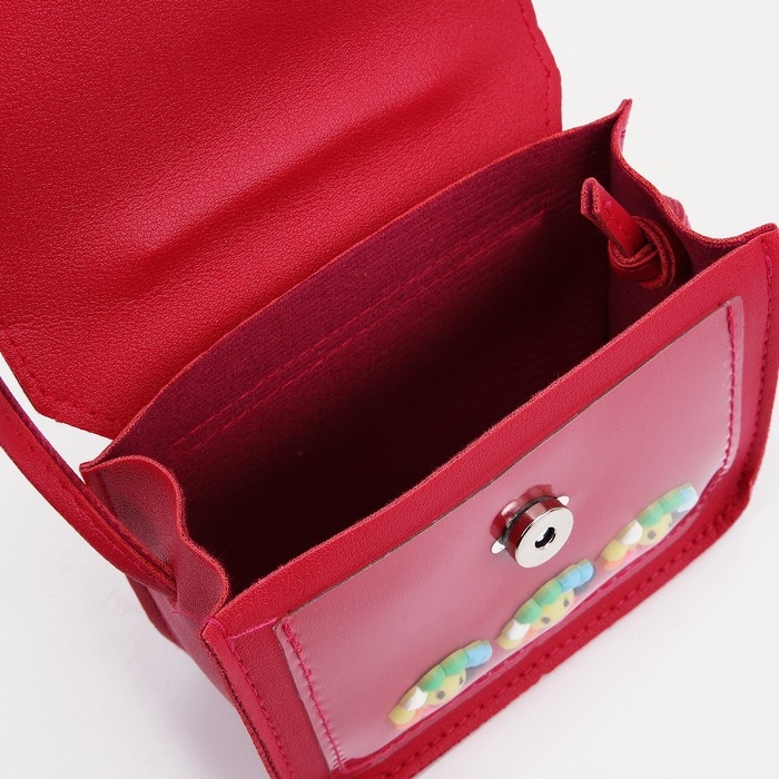 Сумка детская для девочки на магните, цвет малиновый