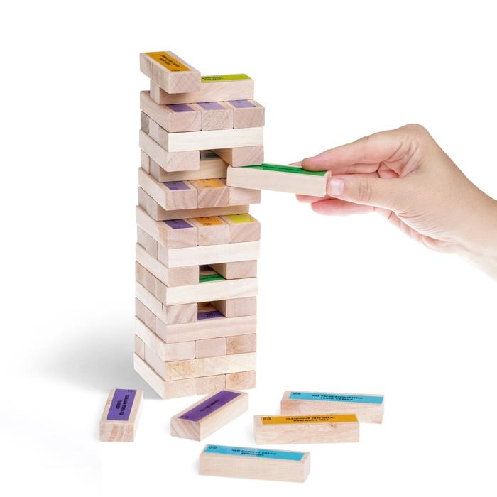 Падающая башня дженга &laquo;Умная башня&raquo; с фантами, 48 брусков, 5+