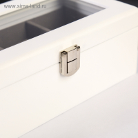 Шкатулка дерево 2 отделения под часы и бижутерию "Стиль" белая 10,5х7х19,2 см Шкатулка дерево 2 отделения под часы и бижутерию "Стиль" белая 10,5х7х19,2 см