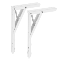 Кронштейн складной для столов и полок ТУНДРА, F001 , 2 шт., длина 250 мм., сталь, цвет белый 97039 Кронштейн складной для столов и полок ТУНДРА, F001 , 2 шт., длина 250 мм., сталь, цвет белый 97039