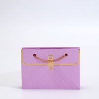 Пакет для цветов, ручка цепь, "Сиреневый", с золотым тиснением, 15 х 10,5 х 10 см Пакет для цветов, ручка цепь, "Сиреневый", с золотым тиснением, 15 х 10,5 х 10 см