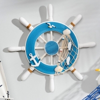 Декор интерьерный «Штурвал» на стену, бело-синий, 32 х 32 х 2 см Декор интерьерный «Штурвал» на стену, бело-синий, 32 х 32 х 2 см