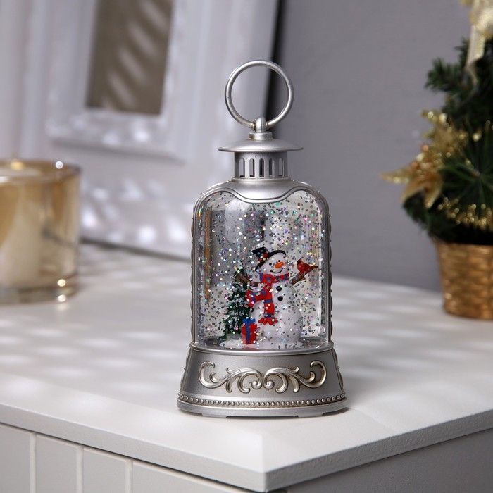 Светодиодная фигура &laquo;Снеговик&raquo; 8 &times; 13.5 &times; 4 см, пластик, батарейки АААх2 (не в комплекте), свечение тёплое белое