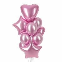 Набор шаров &laquo;Праздничный&raquo; фольга, латекс, цвет розовый, 10 шт.