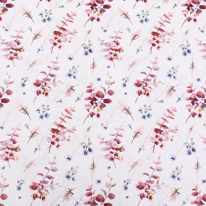 Бумага упаковочная глянцевая "Акварельные цветы", 1 лист, 70 &times; 100 см