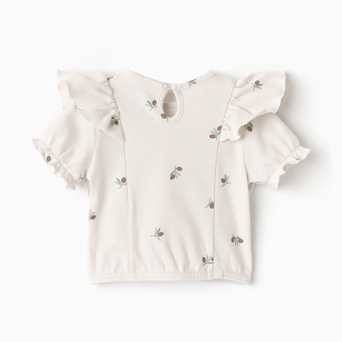 Футболка с воланами Крошка Я Olives, р. 68-74, молочный Футболка с воланами Крошка Я Olives, р. 68-74, молочный