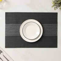 Салфетки сервировочные на стол Доляна &laquo;Сияние&raquo;, 4 шт, 45&times;30 см, цвет чёрный