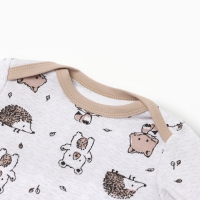 Боди детское, цвет бежевый/ёжики, рост 86 см