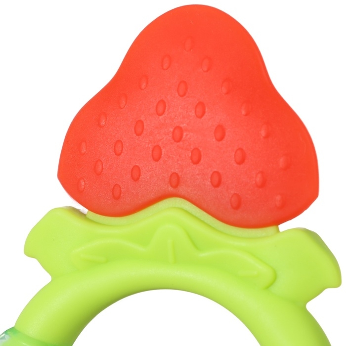 Прорезыватель силиконовый «Клубничка», с погремушкой, Крошка Я Прорезыватель силиконовый «Клубничка», с погремушкой, Крошка Я