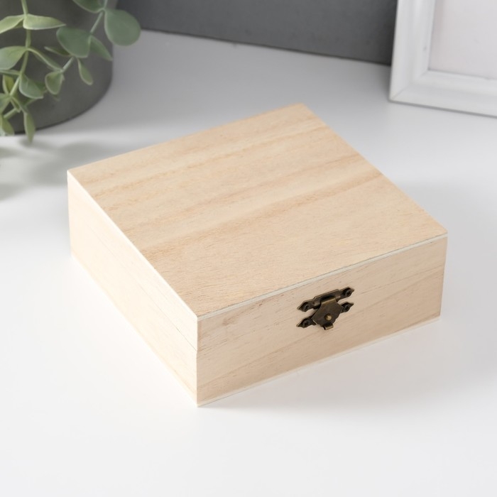 Шкатулка дерево для росписи квадрат Шкатулка дерево для росписи квадрат "Полосатая" 5х13х13 см