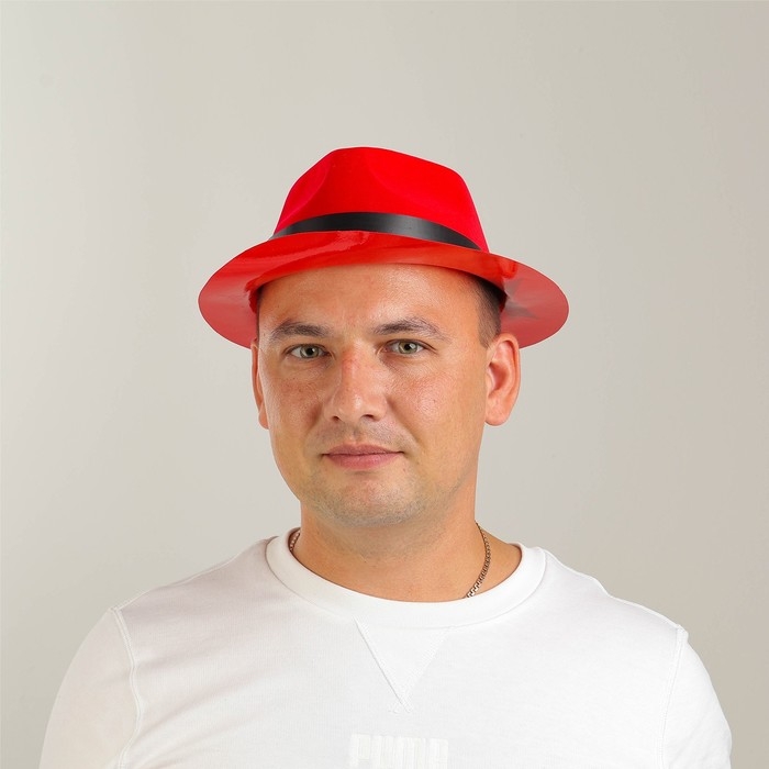 Карнавальная шляпа, с кантом, красная Карнавальная шляпа, с кантом, красная