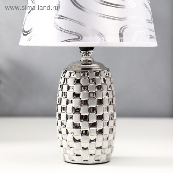 Лампа настольная 36650/1 E14 40Вт белый-серебро H32,5 см