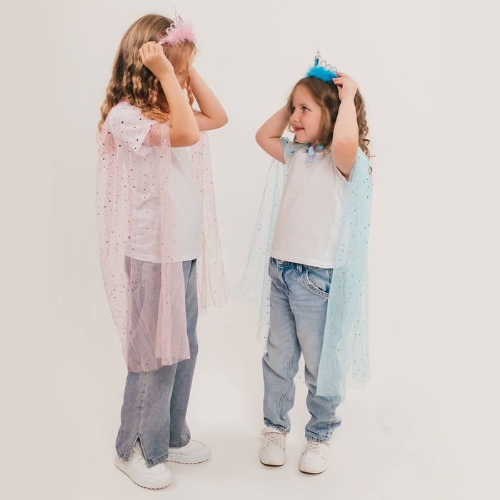 Карнавальный набор &laquo;Очаровательная принцесса&raquo; длина плаща 80 см, диадема, розовый