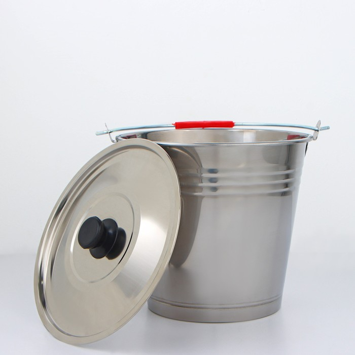 Ведро с крышкой, 10 л, нержавеющая сталь Ведро с крышкой, 10 л, нержавеющая сталь