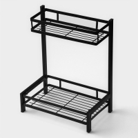 Полка для кухни 2-х ярусная Доляна, 33,5&times;20,5&times;39 см, цвет чёрный