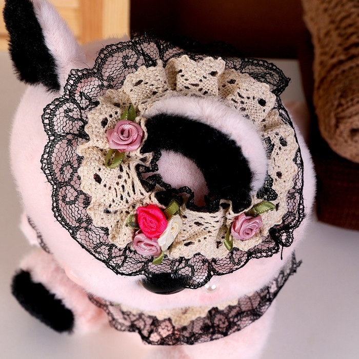 Мягкая игрушка &laquo;Котик&raquo; с бусинами, 22 см, цвет розовый