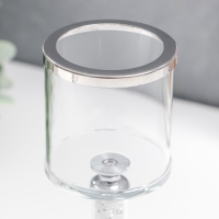 Подсвечник стекло на1 свечу "Чаша с кантом" на ножке со стразами d=4,5 см 7х7х18 см