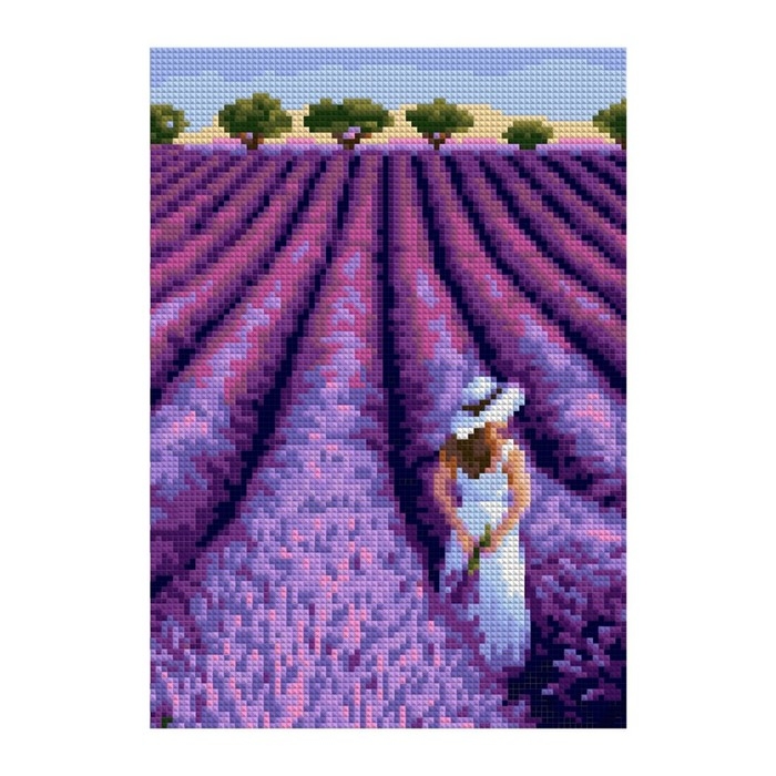 Алмазная мозаика &laquo;Лавандовое поле&raquo;, полн.заполнение, 21 &times; 30 см