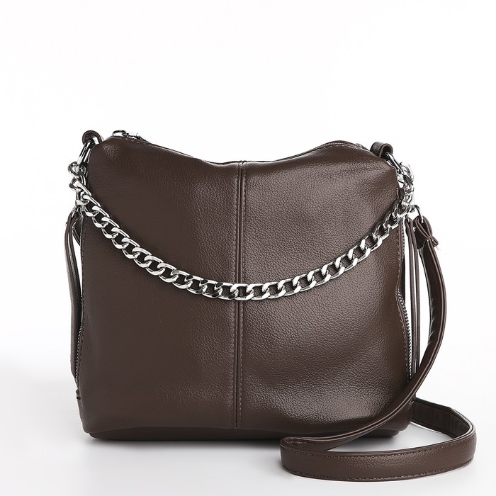 Сумка-мешок на молнии, цвет коричневый Сумка-мешок на молнии, цвет коричневый