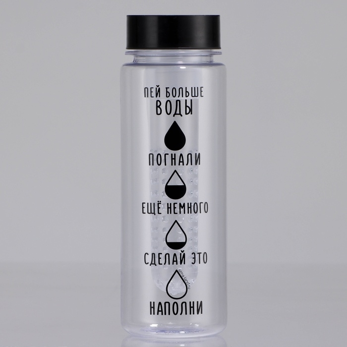 Бутылка для воды «Пей больше воды», 500 мл Бутылка для воды «Пей больше воды», 500 мл
