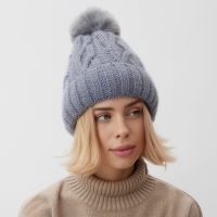 Шапка женская MINAKU, цвет серый, р-р 56-58 Шапка женская MINAKU, цвет серый, р-р 56-58