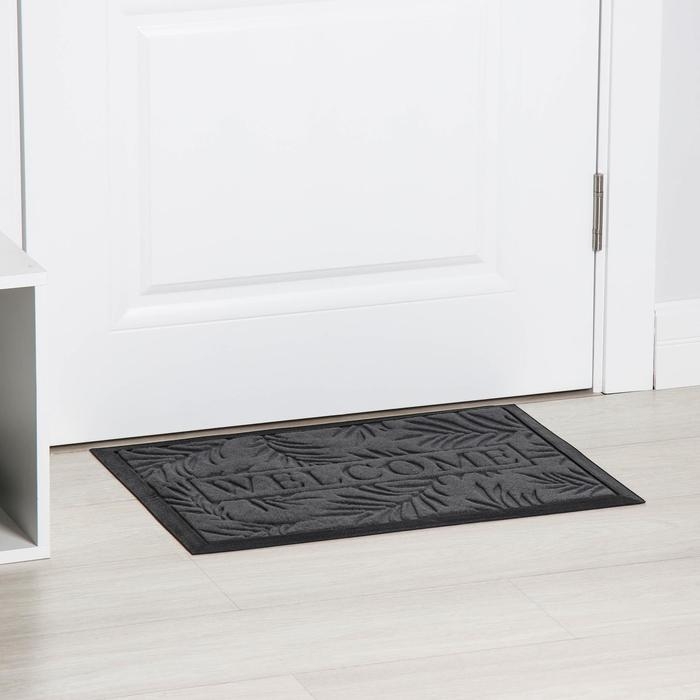 Коврик влаговпитывающий придверный Доляна &laquo;Welcome листья&raquo;, 40&times;60 см, цвет МИКС