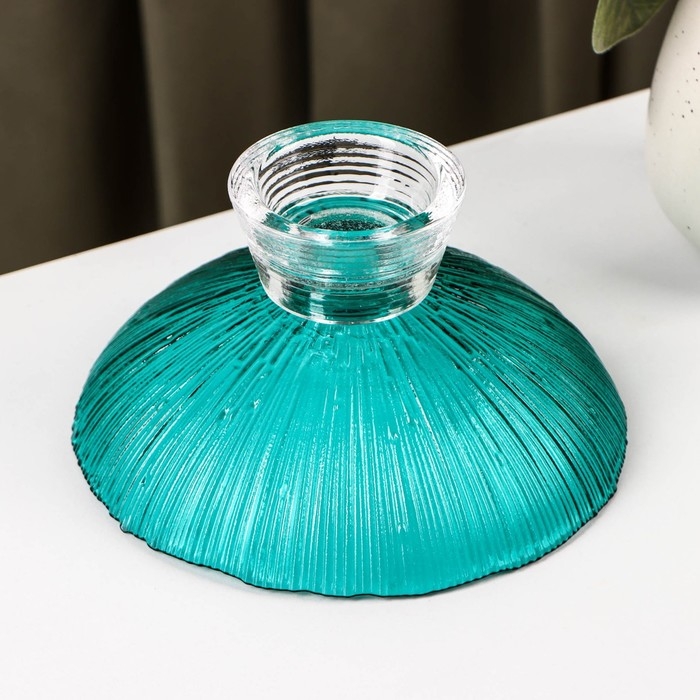 Ваза стеклянная для фруктов &laquo;Фейерверк&raquo;, 350 мл, 15&times;7,5 см, цвет изумрудный