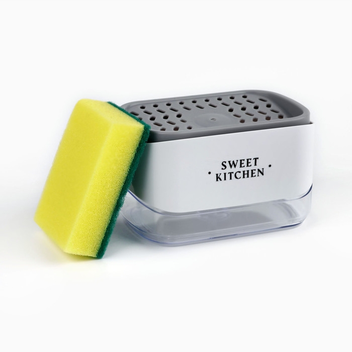 Дозатор для моющего средства кухонный &laquo;Sweet kitchen&raquo;, с подставкой для губки, 14 х 10 см.
