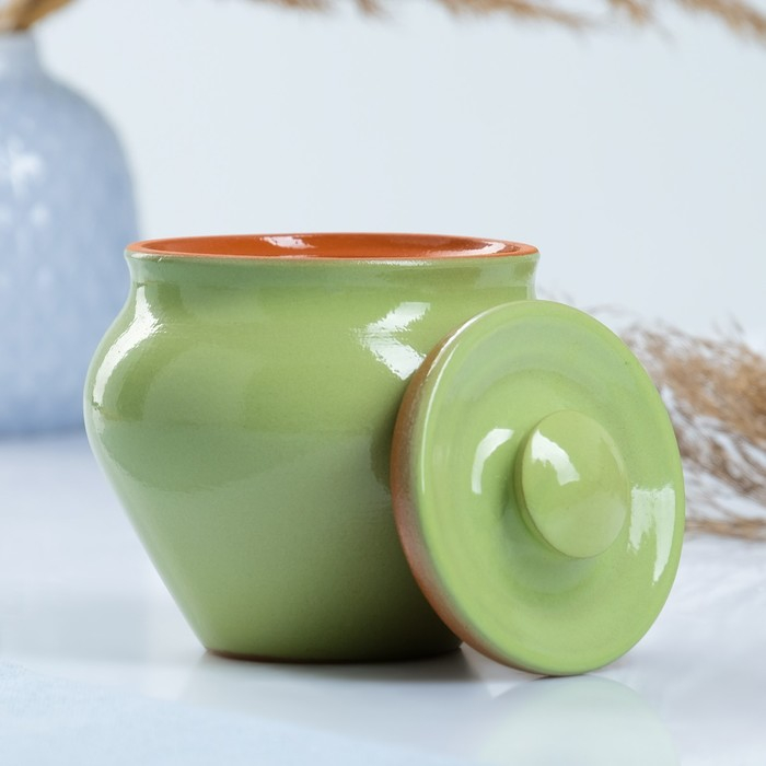 Набор "Вятская керамика №2" 6х0,5 + ухват + полка, салатовый