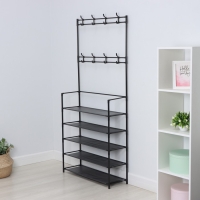 Вешалка - стойка напольная для одежды LaDо́m, с полками для хранения, 5 ярусов, 80&times;26&times;165 см, цвет чёрный