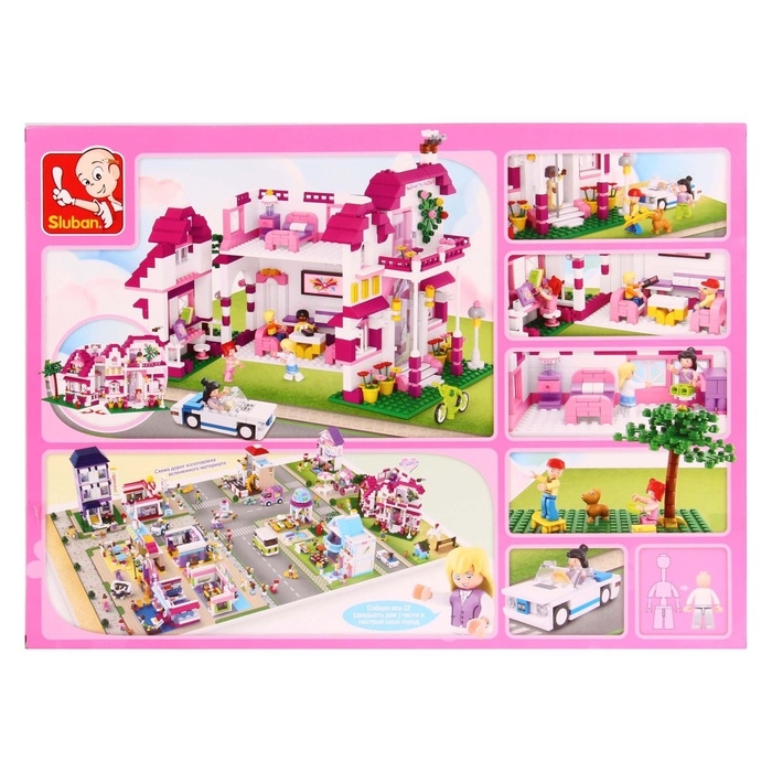 Конструктор блочный для девочек Розовая мечта &laquo;Загородная вилла&raquo;, 726 деталей