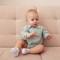 Боди-рубашка для мальчика MINAKU, цвет серо-зеленый, размер 86-92 см