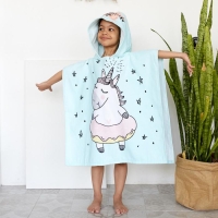 Полотенце-пончо детское махровое Крошка Я "Единорог", 60*120см, 100% хлопок, 300гр/м2 Полотенце-пончо детское махровое Крошка Я "Единорог", 60*120см, 100% хлопок, 300гр/м2