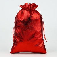 Мешочек подарочный парча &laquo;Новогодний орнамент&raquo;, красный, 20 х 30 см, Новый год