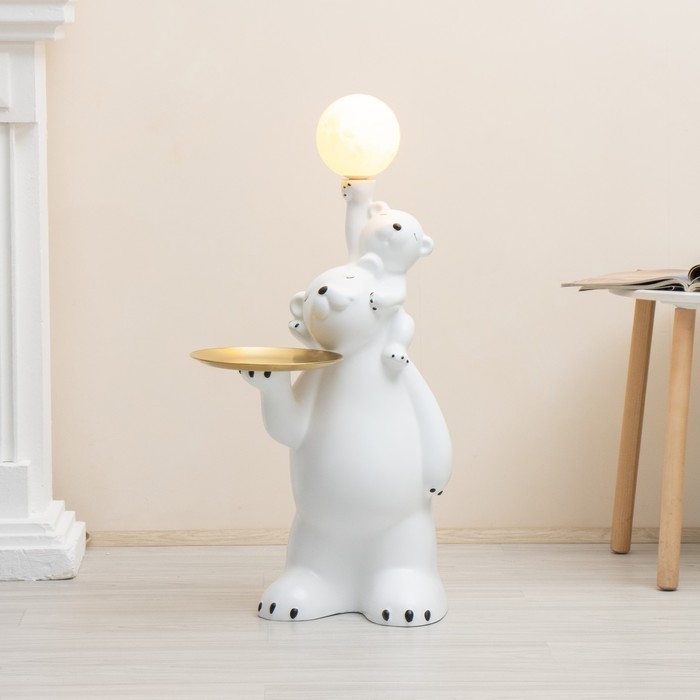 Торшер "Умка и мама" LED USB белый 32х32х88см