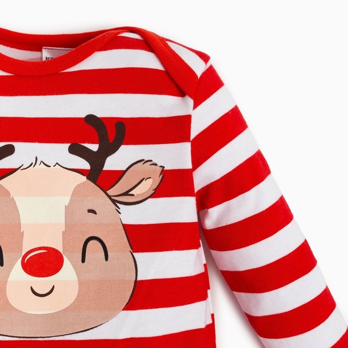 Комбинезон Крошка Я &laquo;Оленёнок&raquo;, рост 80-86 см, цвет красный/белый