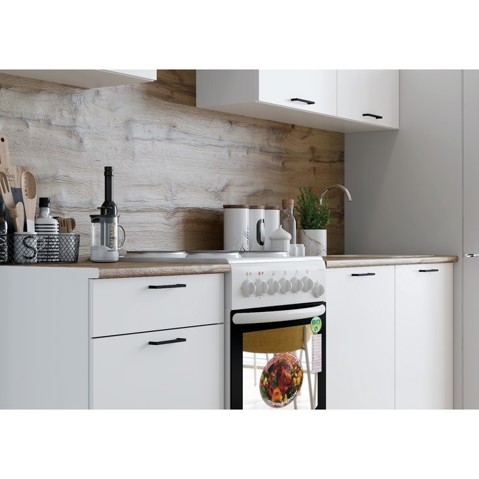 Кухонный гарнитур Паола 2400, Белый/Белый Кухонный гарнитур Паола 2400, Белый/Белый