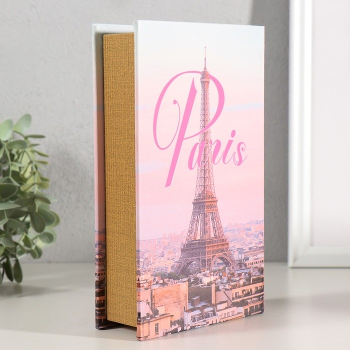 Сейф-книга дерево, кожзам "Париж прекрасен" 21х13х5 см