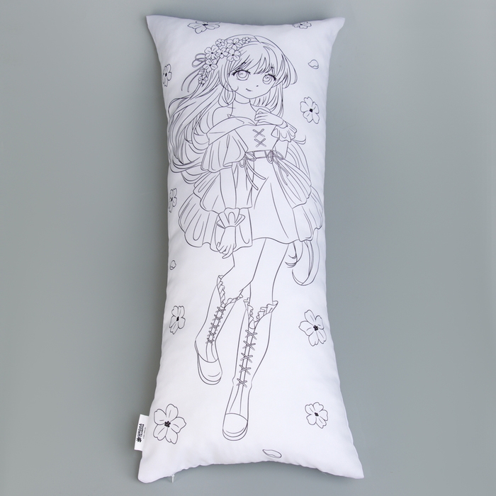 Наволочка под раскраску &laquo;Девушка в цветах&raquo;, 30 х 70 см