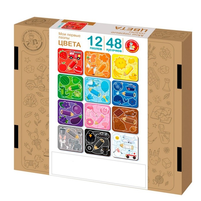 Пазлы из дерева &laquo;Мои первые пазлы&raquo; &laquo;Цвета&raquo; 48 элементов