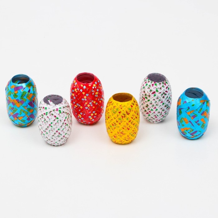 Лента упаковочная Лента упаковочная "С днём рождения" 0,5 см х 10 м, цвета МИКС