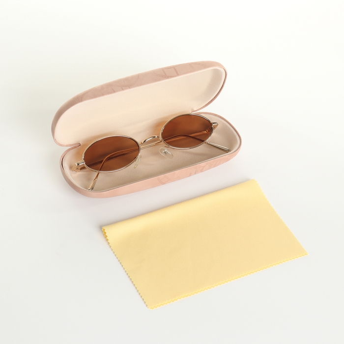 Футляр для очков на хлопушке, длина 16 см, цвет бежевый Футляр для очков на хлопушке, длина 16 см, цвет бежевый