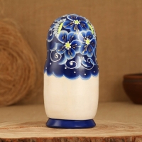 Матрёшка 5-ти кукольная "Сима" синяя , 17-18см, ручная роспись. Матрёшка 5-ти кукольная "Сима" синяя , 17-18см, ручная роспись.