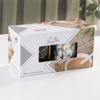 Набор кружек керамических на металлической подставке &laquo;Мрамор&raquo;, 2 предмета: 380 мл